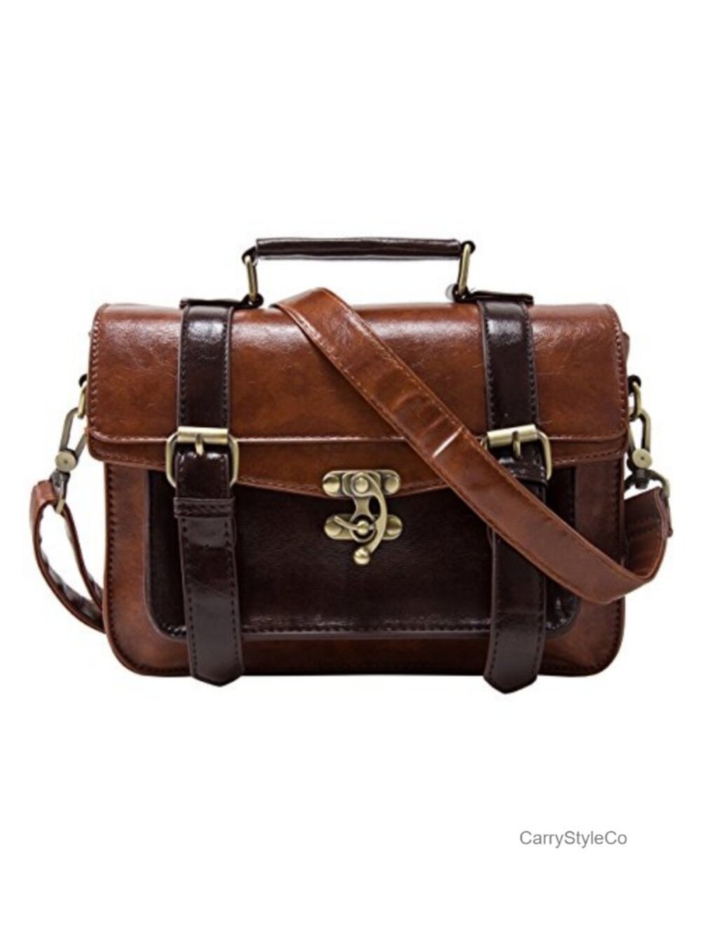 ECOSUSI Women PU Leather Satchel Vintage Crossbody Messenger Bag Work